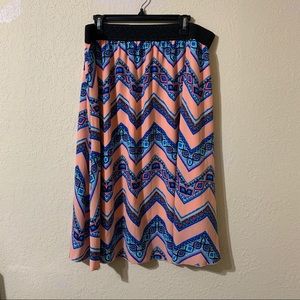 Lularoe Plus Size 2X Cheugy Millennial Midi Skirt